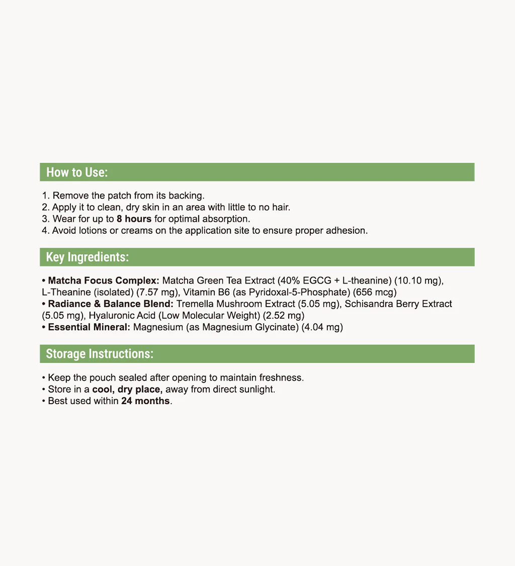 Matcha Patches – Focus, Glow & Inner Balance Support - Image 8